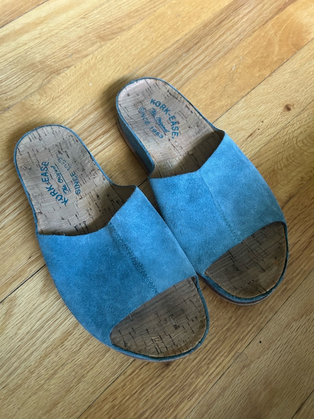 Kork-Ease Tutsi slides Suede Blue Size 7